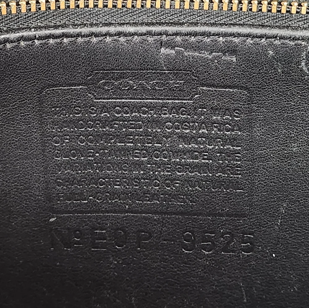 Vintage COACH Stewardess 9525 Brass Black Leather Crossbody Bag Costa Rica - Picture 13 of 16